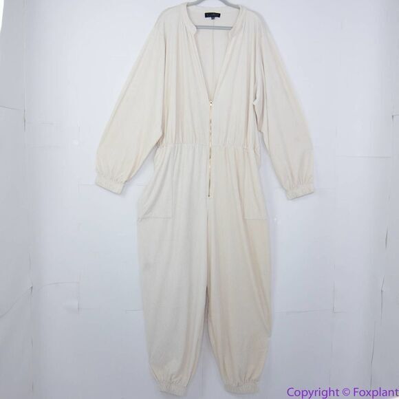 NEW Eloquii Corduroy Jumpsuit super soft, color cream, 24 - Picture 3 of 16